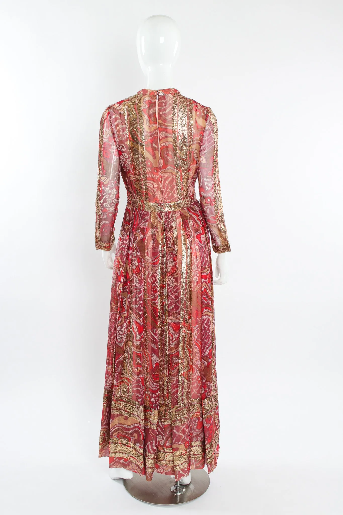 Metallic Moiré Pleated Dress