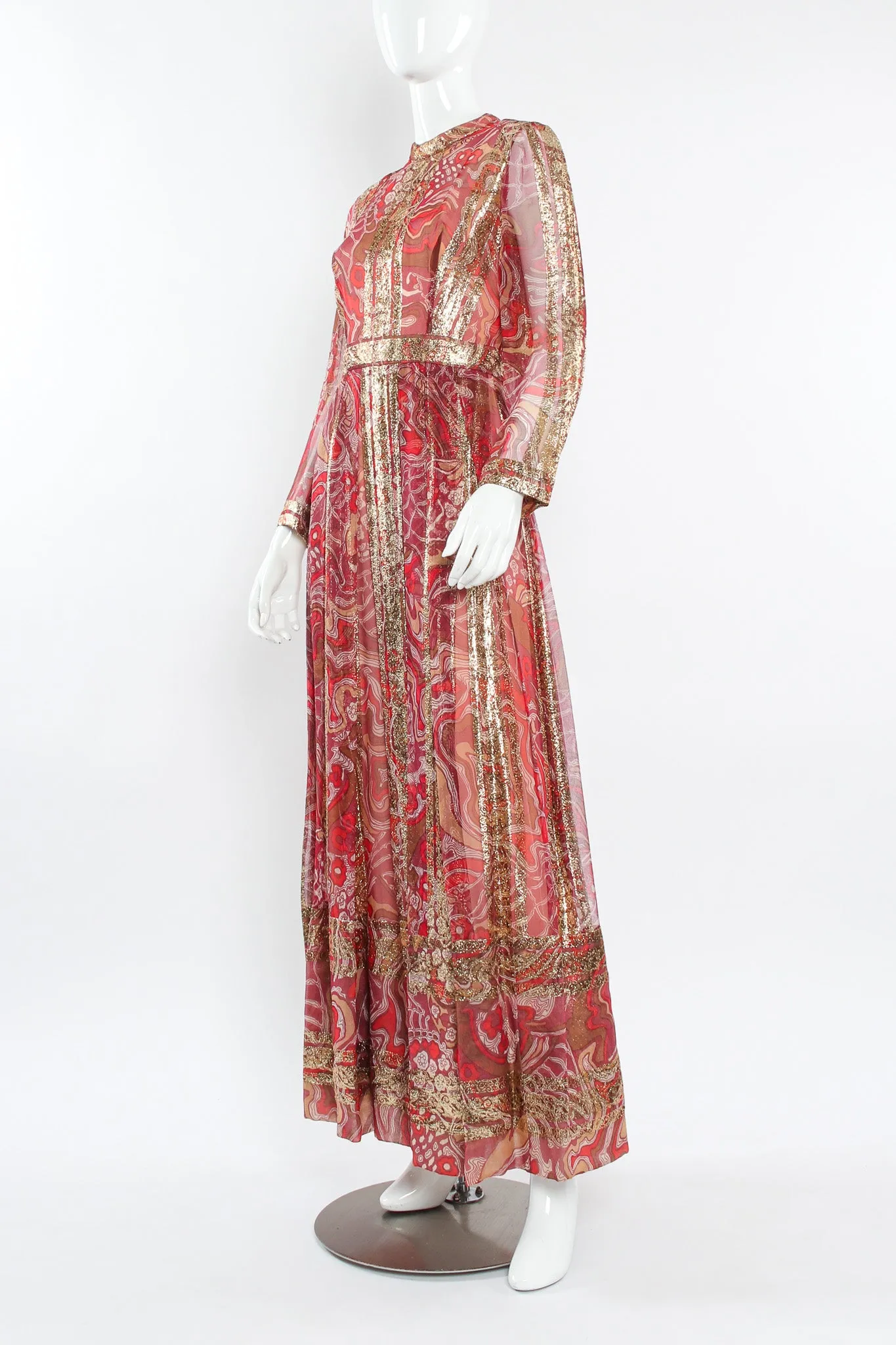 Metallic Moiré Pleated Dress