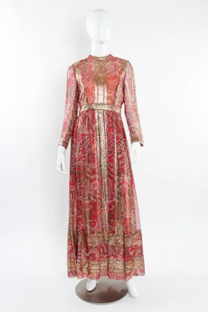 Metallic Moiré Pleated Dress