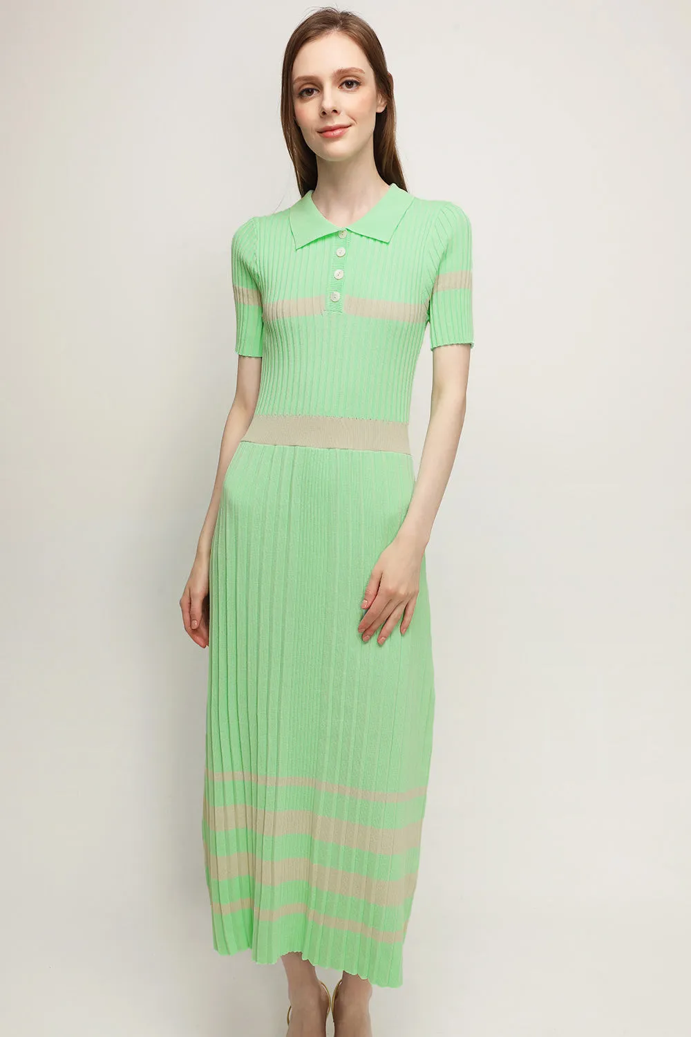 Mila Pleated Hem Maxi Dress