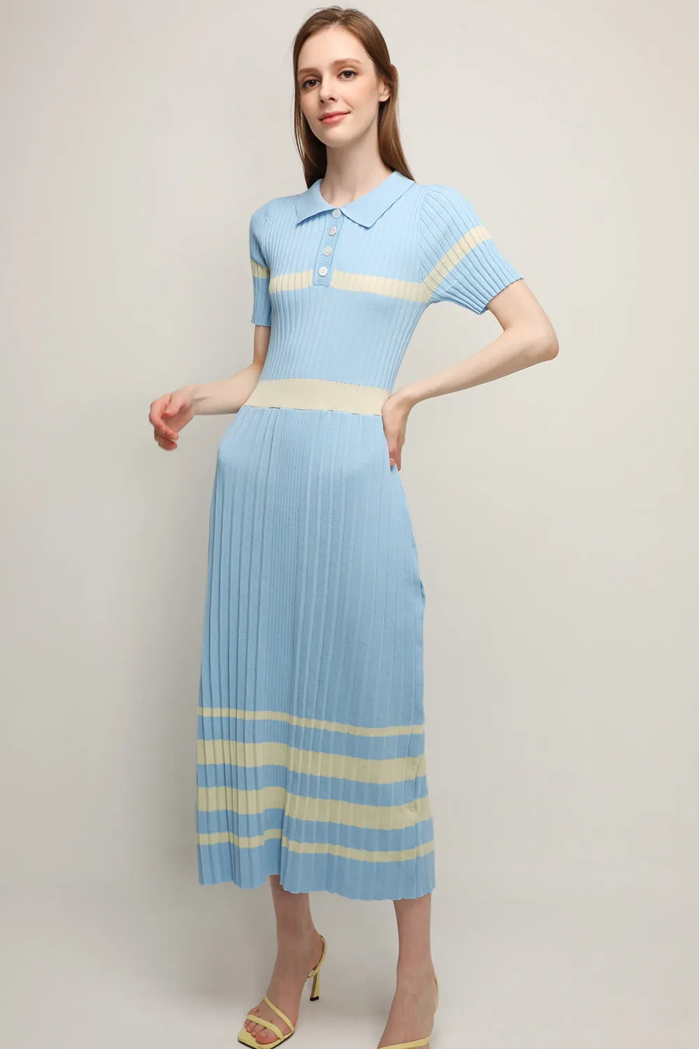Mila Pleated Hem Maxi Dress
