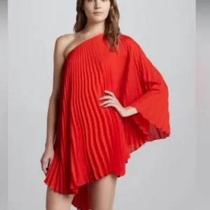 MILLY OF NEW YORK,  pleat off the shoulder dress10