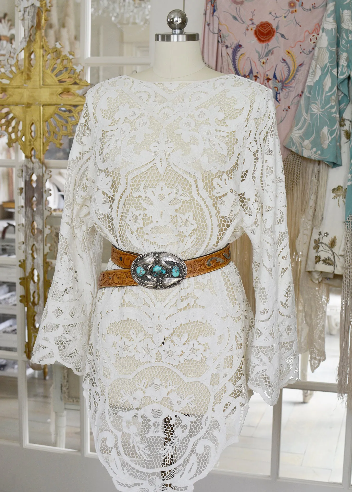 Mirielle Very Fine Antique Hand Made Venetian Lace Dress
