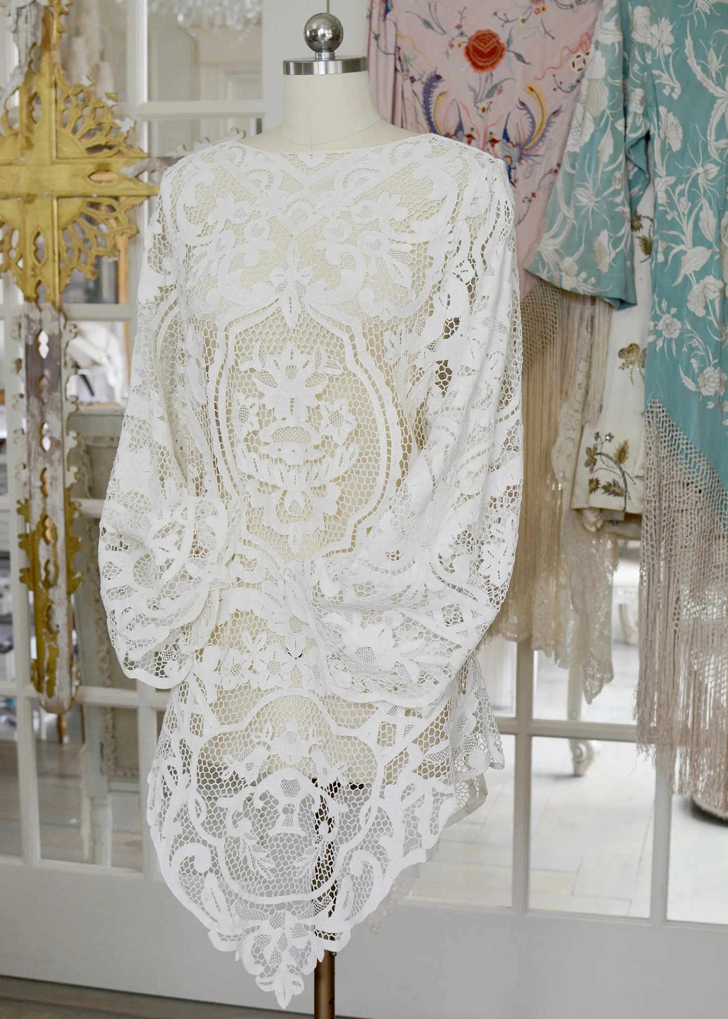 Mirielle Very Fine Antique Hand Made Venetian Lace Dress
