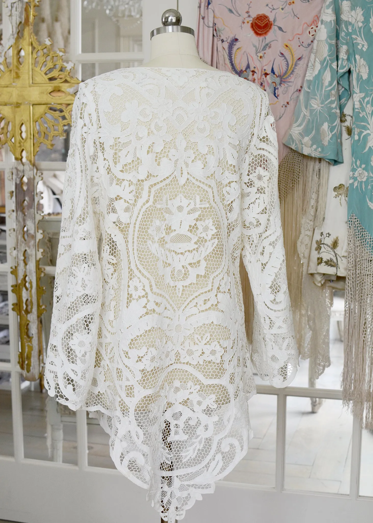 Mirielle Very Fine Antique Hand Made Venetian Lace Dress