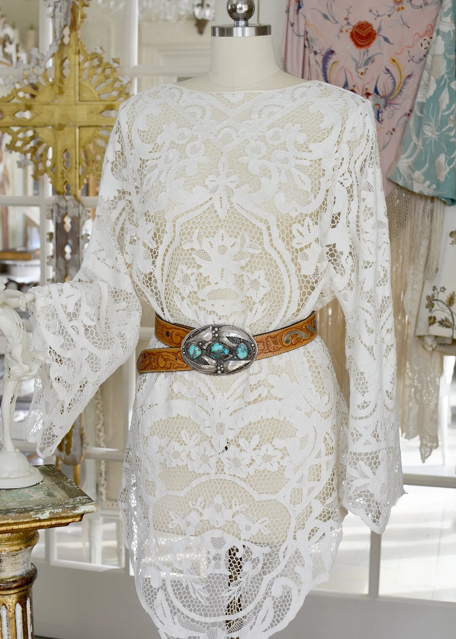 Mirielle Very Fine Antique Hand Made Venetian Lace Dress