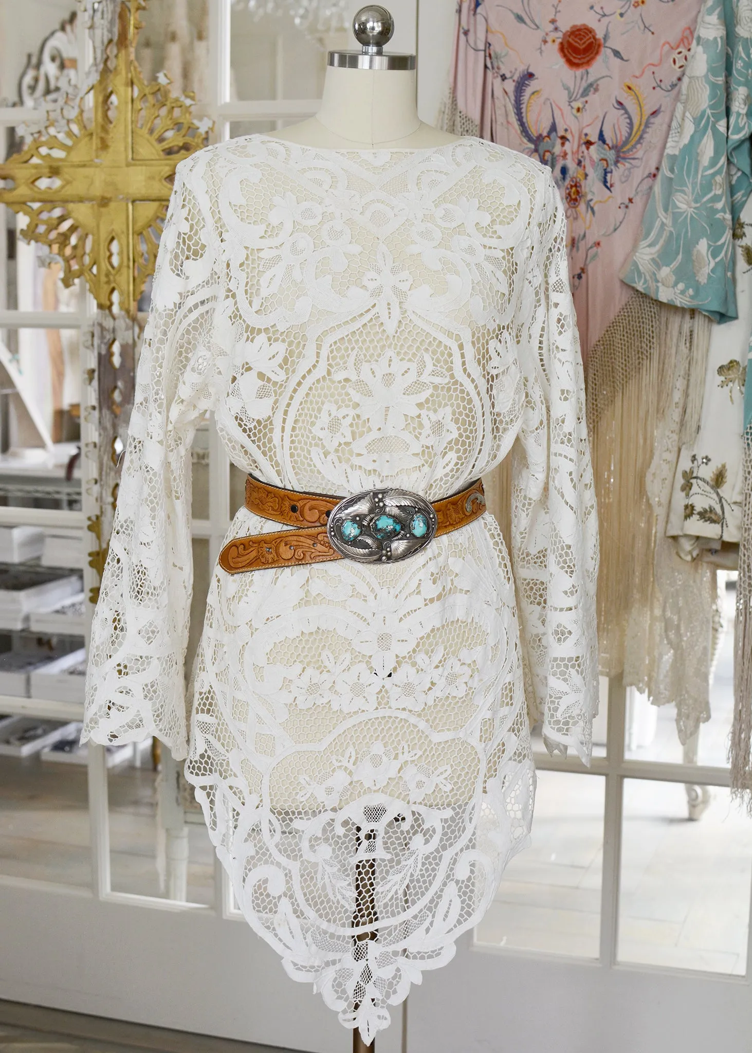 Mirielle Very Fine Antique Hand Made Venetian Lace Dress