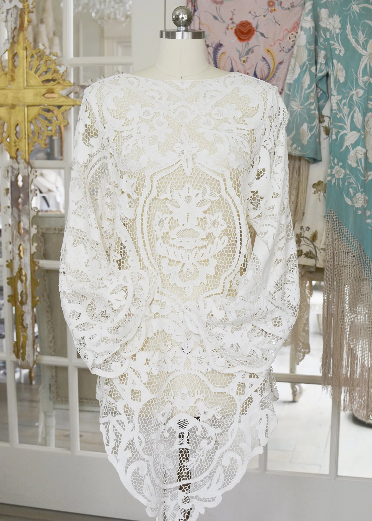 Mirielle Very Fine Antique Hand Made Venetian Lace Dress