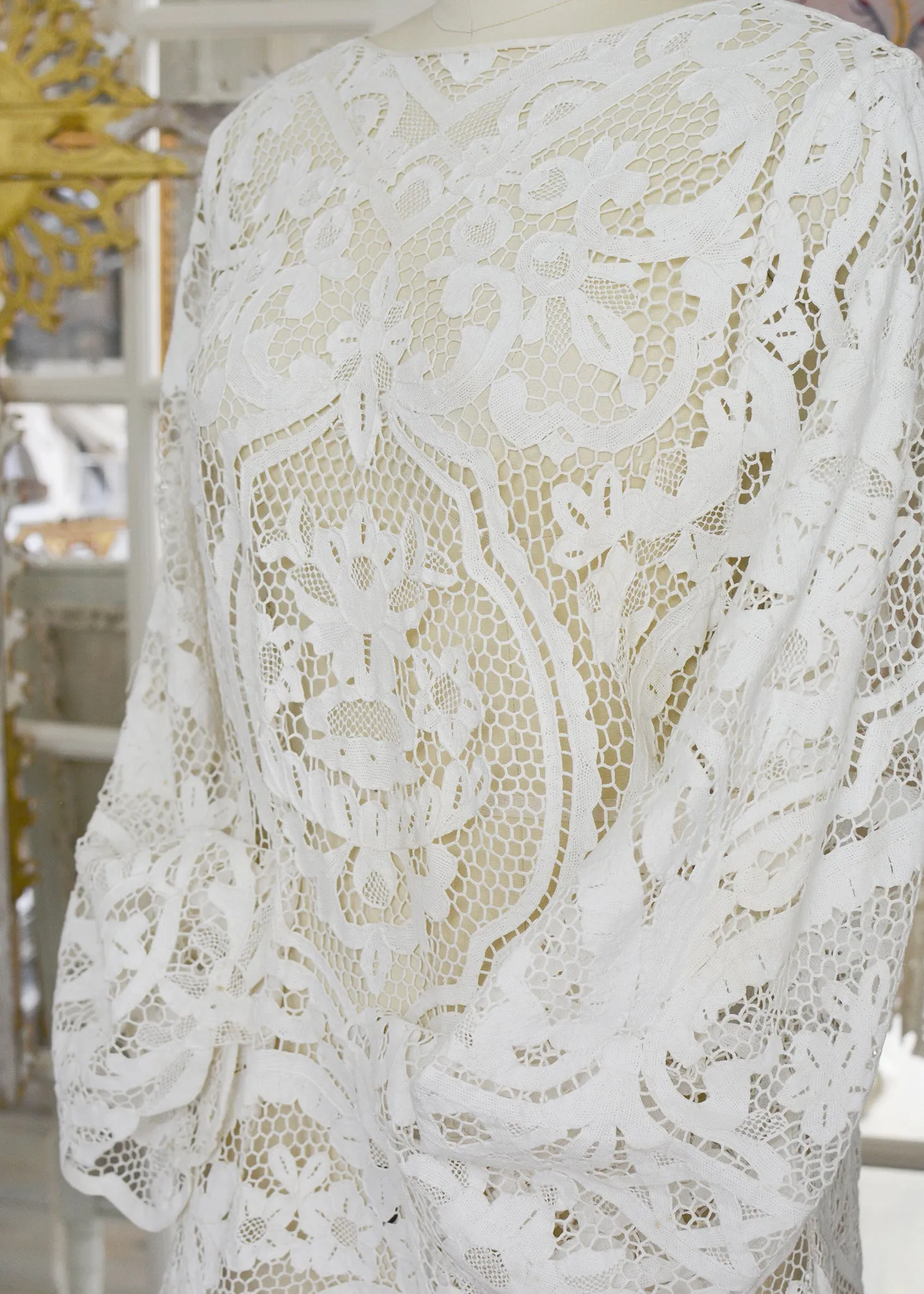 Mirielle Very Fine Antique Hand Made Venetian Lace Dress