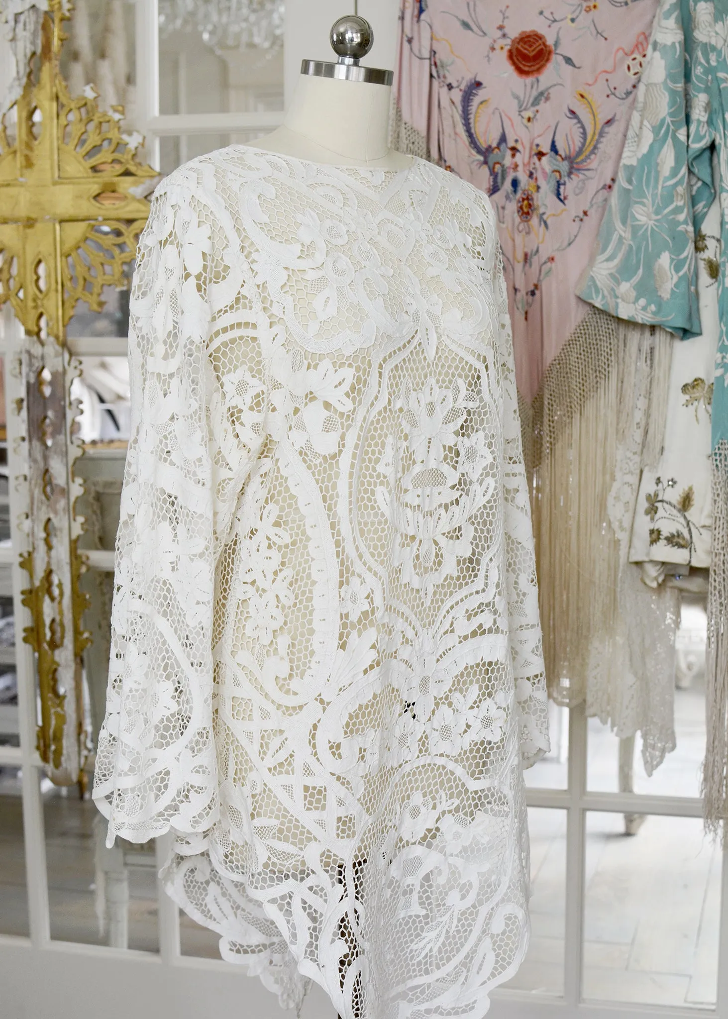 Mirielle Very Fine Antique Hand Made Venetian Lace Dress