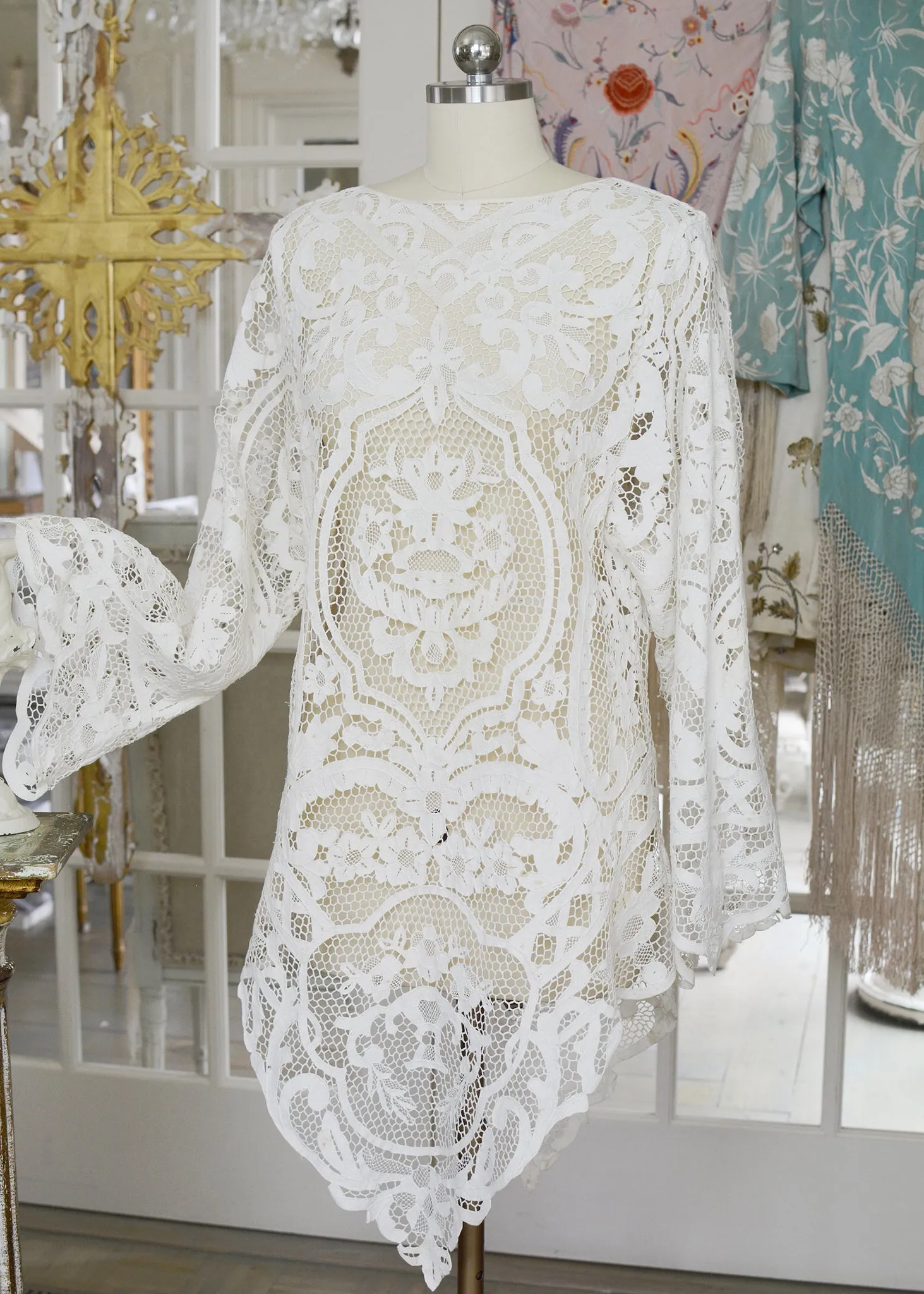 Mirielle Very Fine Antique Hand Made Venetian Lace Dress