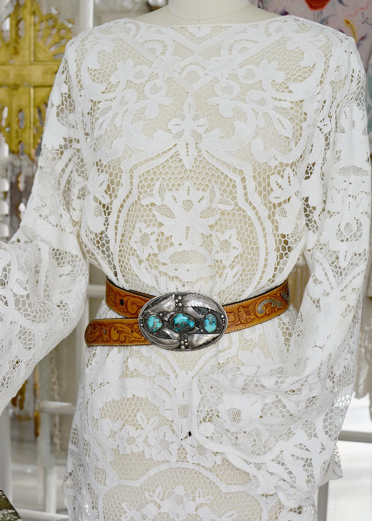 Mirielle Very Fine Antique Hand Made Venetian Lace Dress
