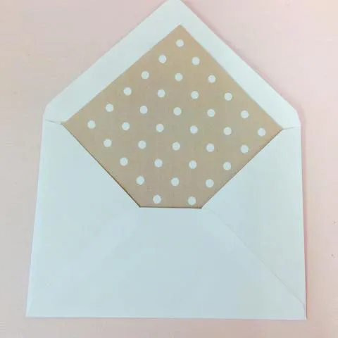 Mocha Polka Dot envelope liners - Pack of 10