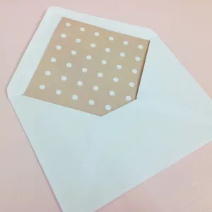 Mocha Polka Dot envelope liners - Pack of 10