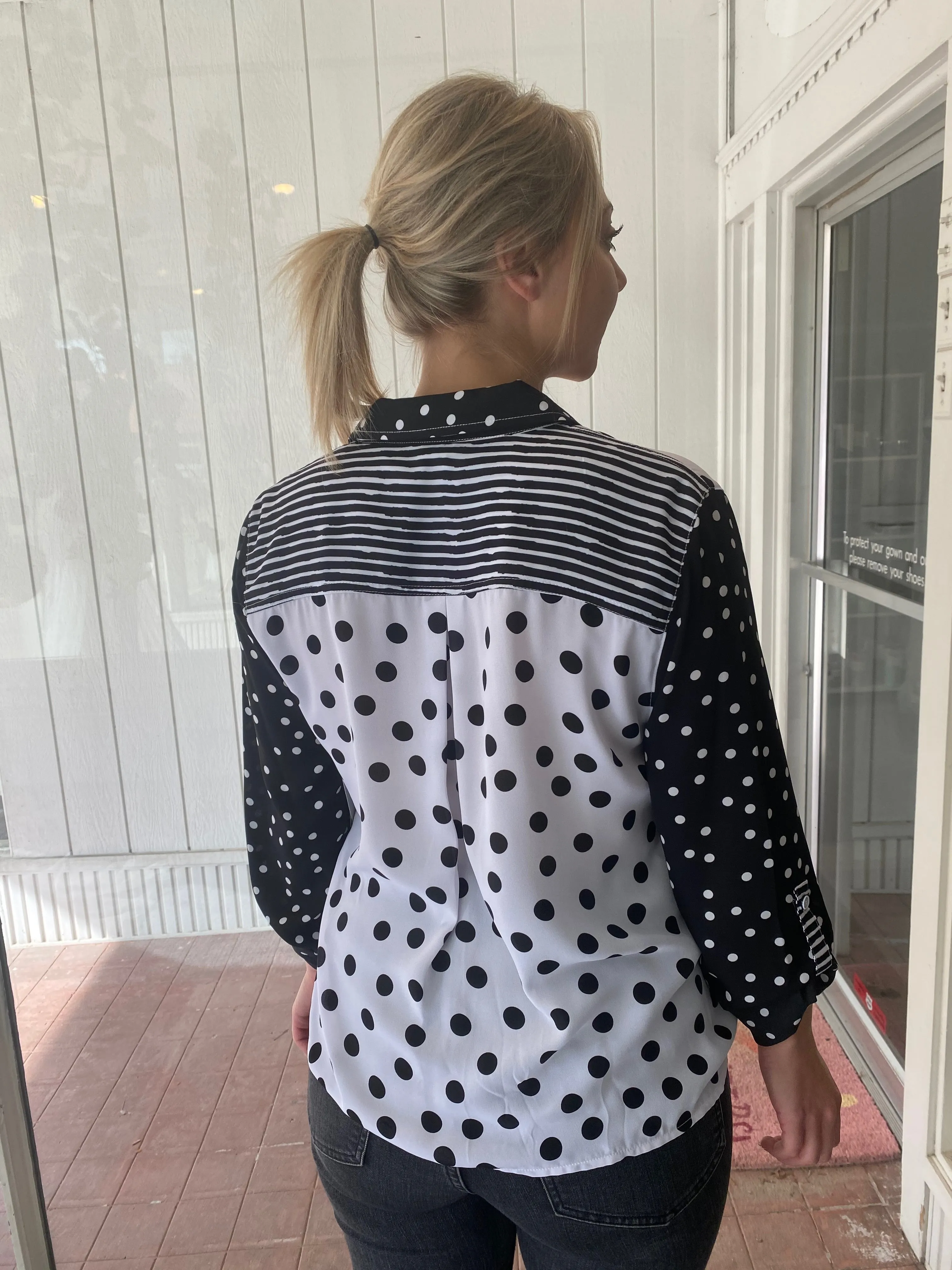 Multi Print Polka Dot Top