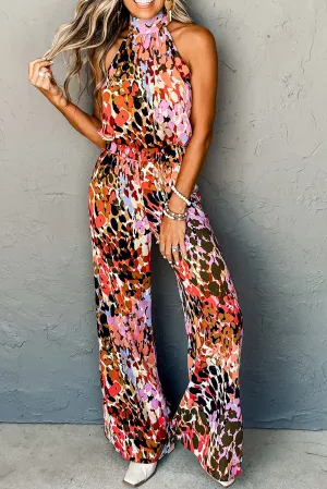 Multicolor Leopard Print Tank and Pants Set