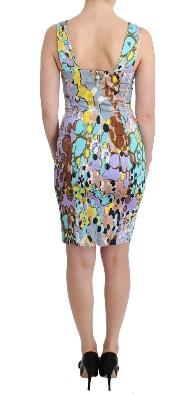 Multicolor printed pencil dress