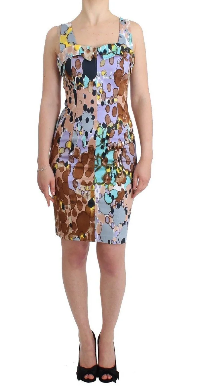 Multicolor printed pencil dress