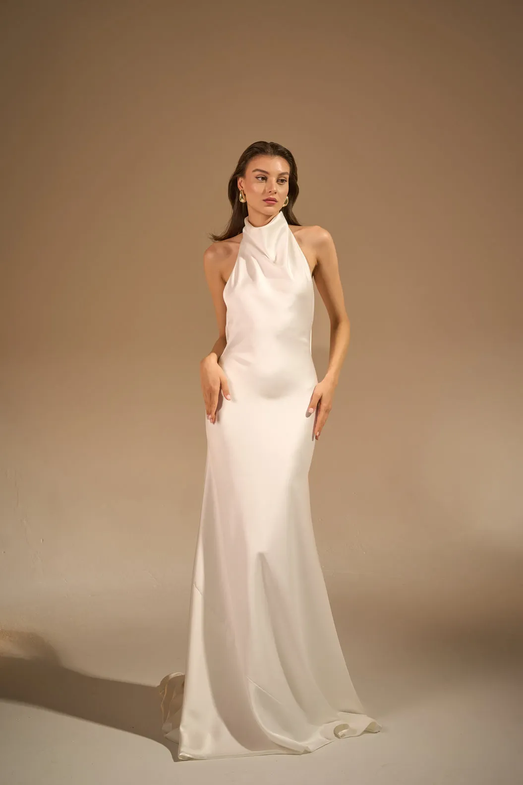 Muse slinky low back bridal gown