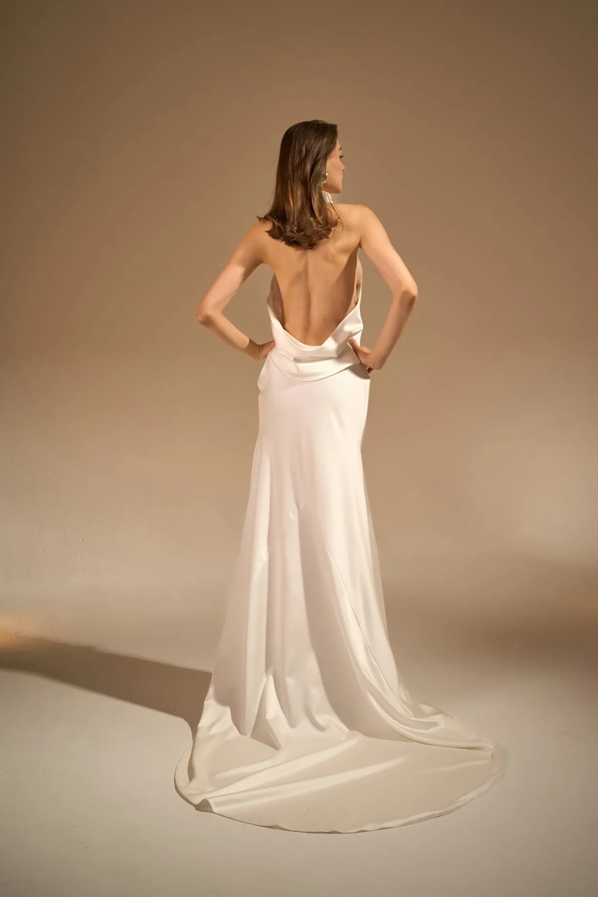 Muse slinky low back bridal gown