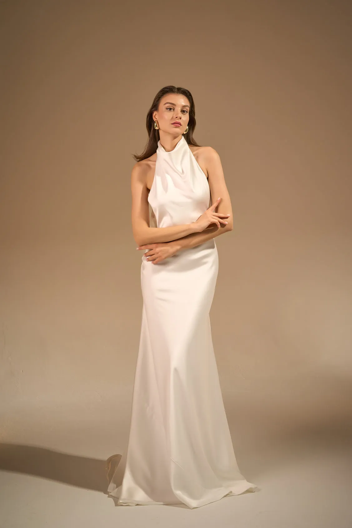 Muse slinky low back bridal gown