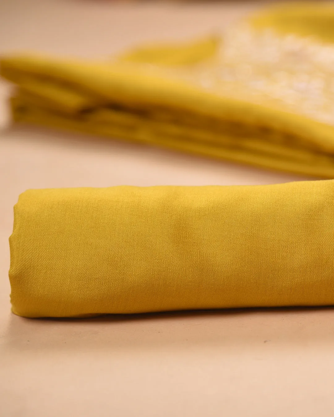 Mustard Silk Viscose Blend Embroidered Unstitched Suit Fabric Set With Organza Woven With Printed Dupatta