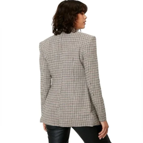 NASTY GAL COLLECTION | Women’s Fitted Waist Houndstooth Blazer Jacket Size 6