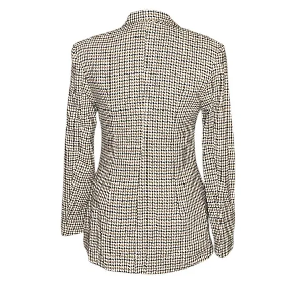 NASTY GAL COLLECTION | Women’s Fitted Waist Houndstooth Blazer Jacket Size 6