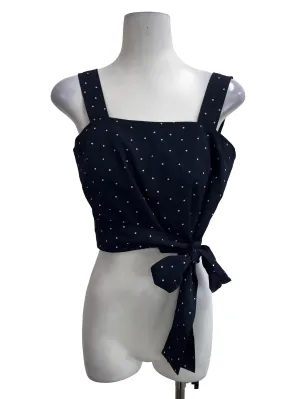 Navy Blue Polka Dot Top