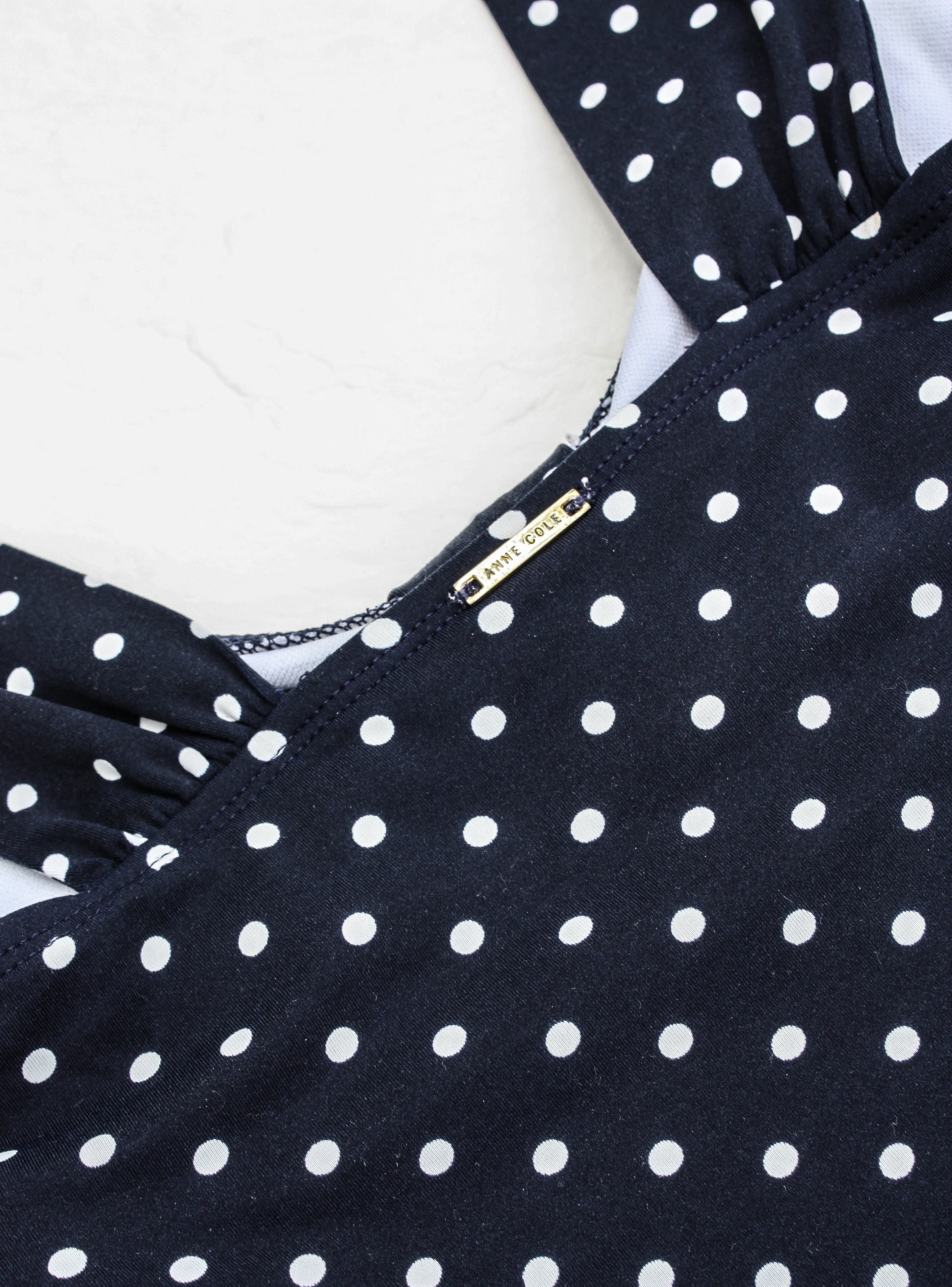 Navy Polka Dot Swimsuit