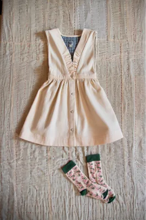 New Apron Dress in Ivory Denim by Bonjour