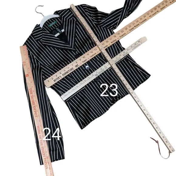 NEW Lauren Ralph Lauren racing style black sand striped Y2K career blazer size 8