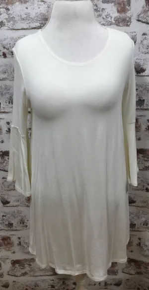 New Style Bell Sleeve Ivory Top