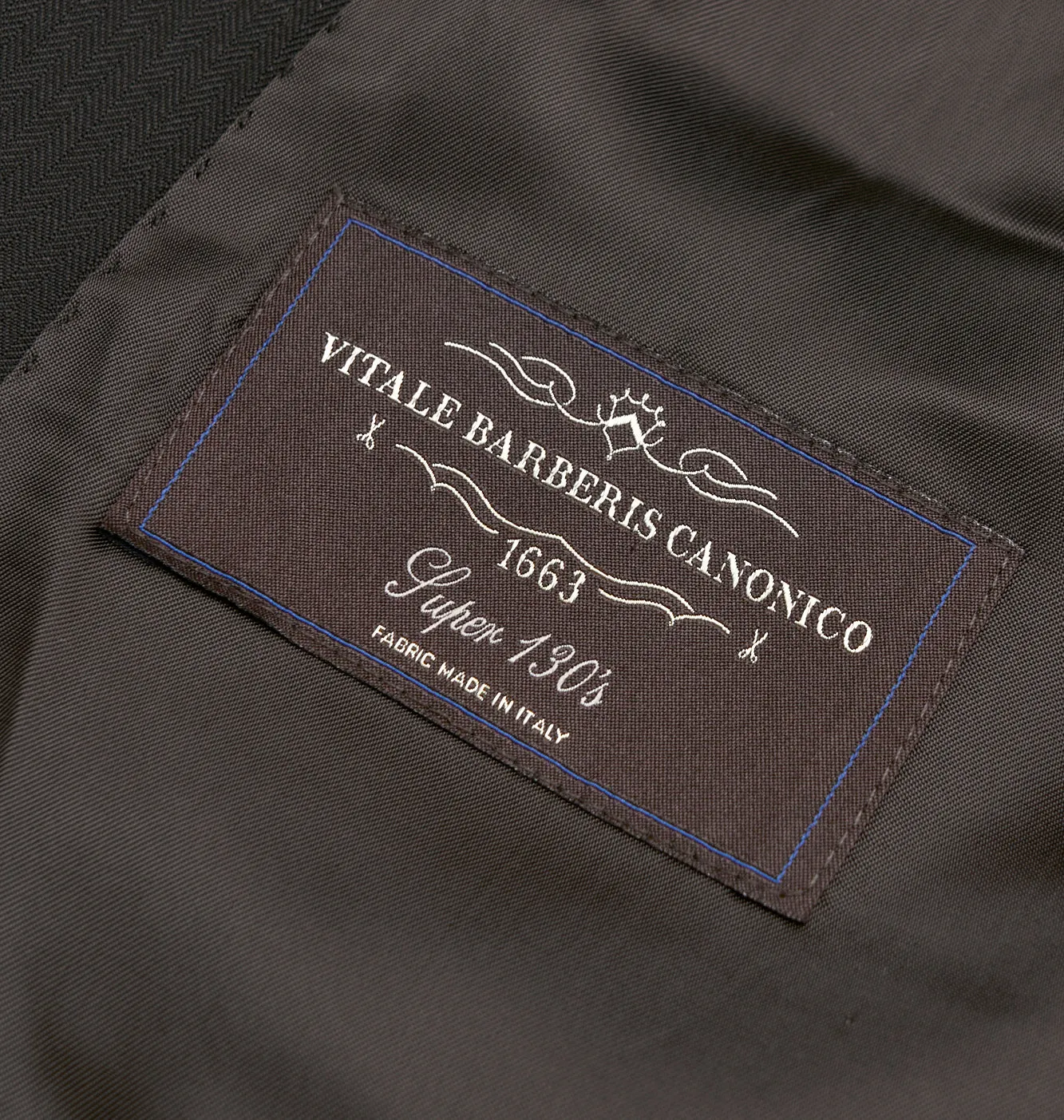 New Suitsupply Havana Black Herringbone Pure Wool Super 130s Suit - Size 38R (Final Sale)