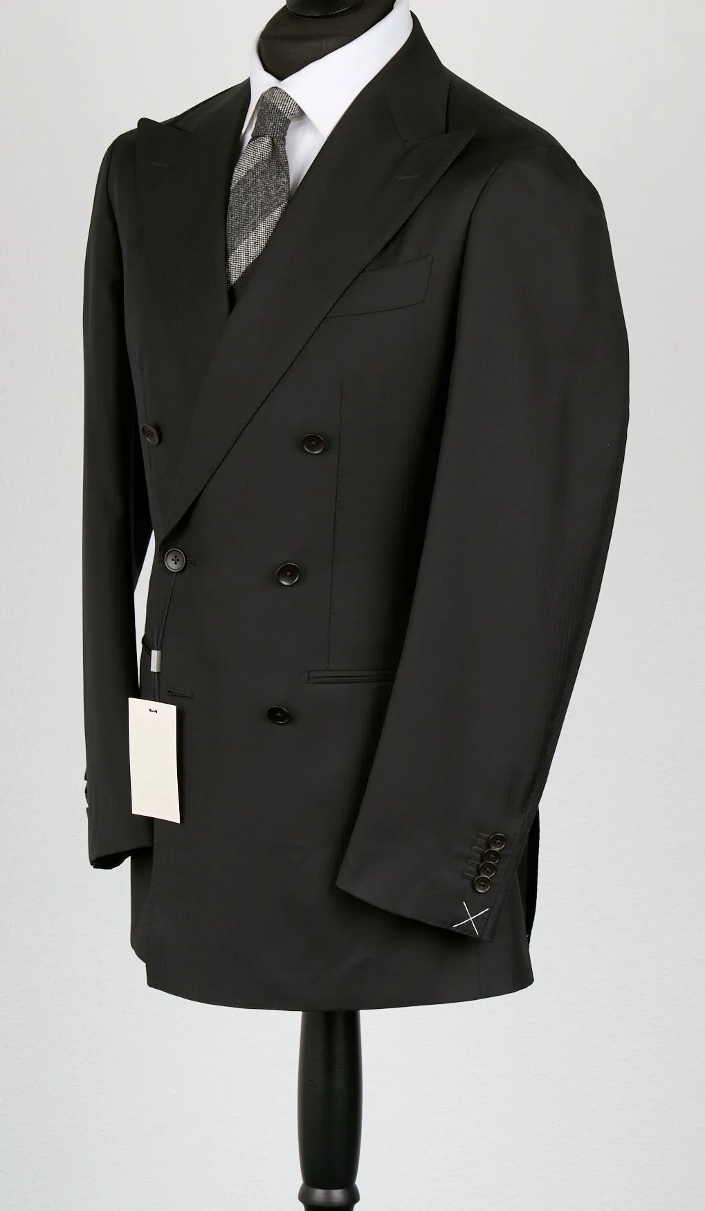 New Suitsupply Havana Black Herringbone Pure Wool Super 130s Suit - Size 38R (Final Sale)