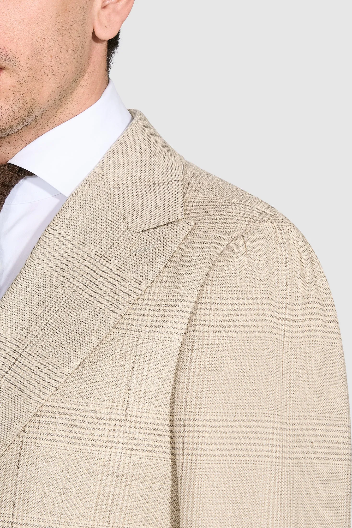 New Suitsupply Havana Light Brown Check Wool, Silk and Linen Suit - Many Sizes Available