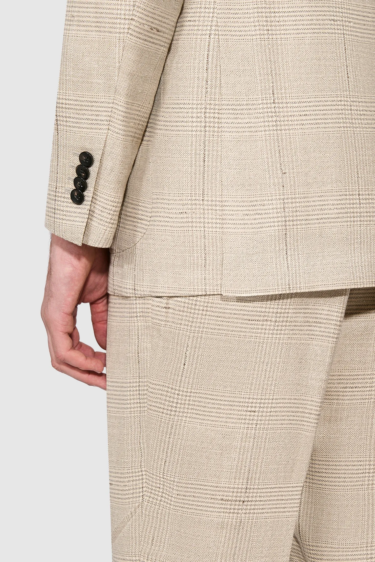New Suitsupply Havana Light Brown Check Wool, Silk and Linen Suit - Many Sizes Available