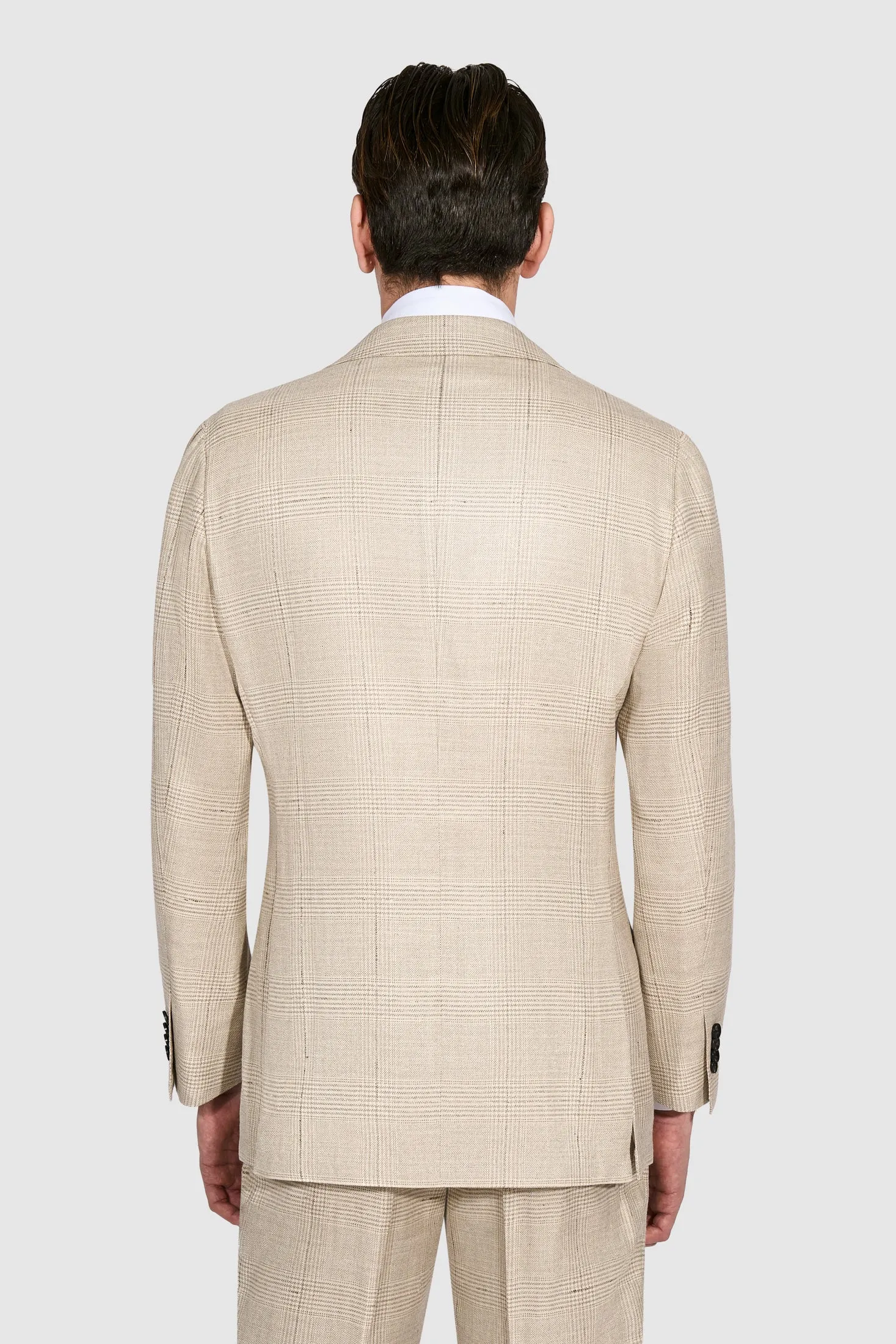 New Suitsupply Havana Light Brown Check Wool, Silk and Linen Suit - Many Sizes Available