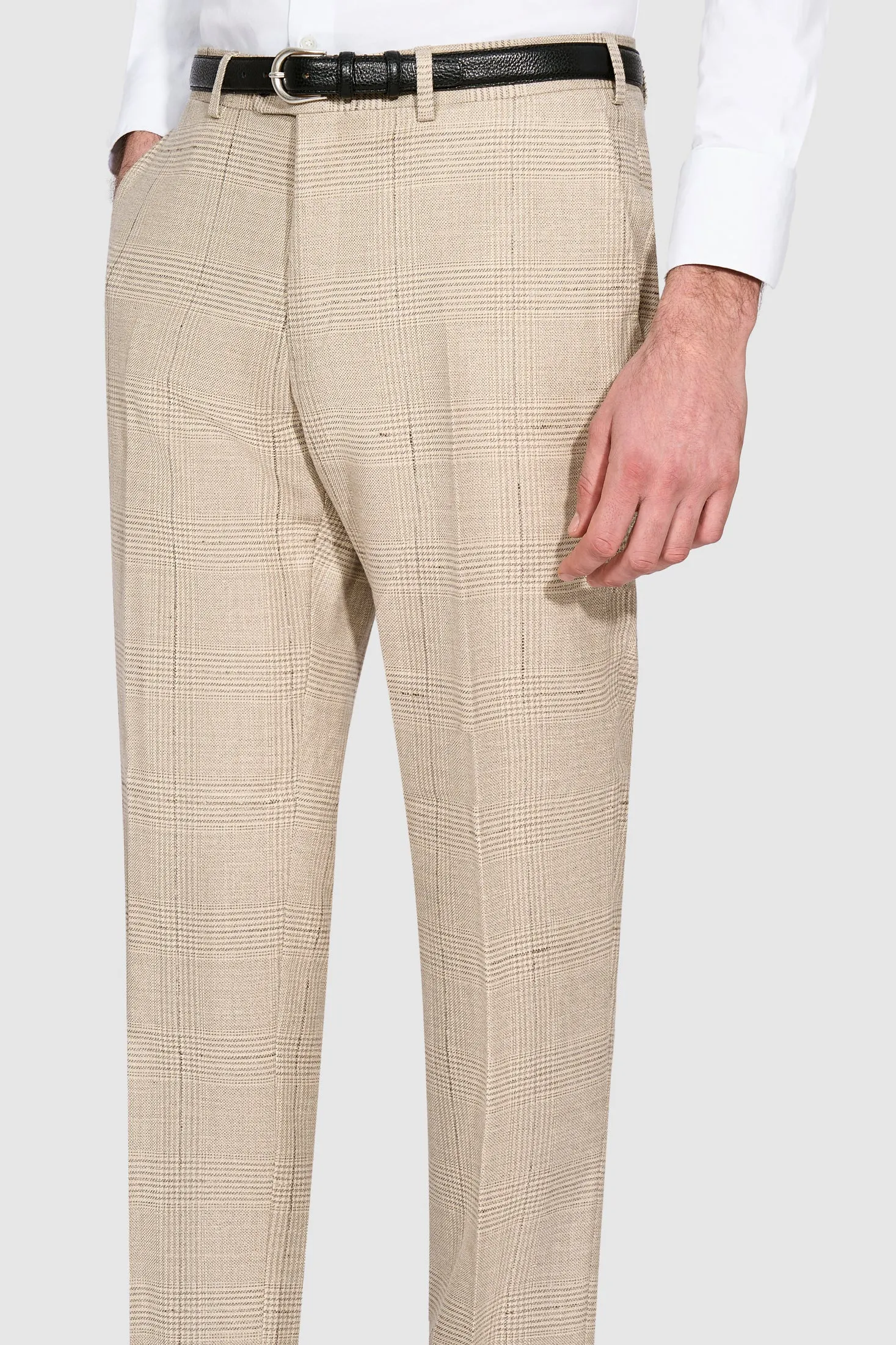 New Suitsupply Havana Light Brown Check Wool, Silk and Linen Suit - Many Sizes Available