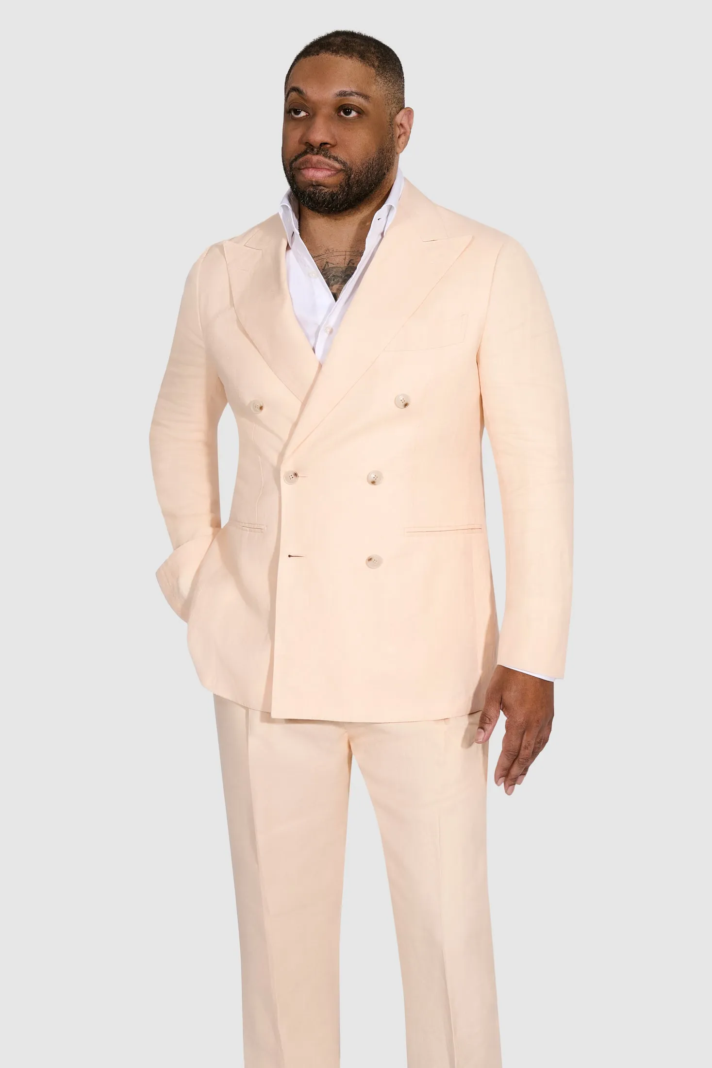 New Suitsupply Havana Salmon Linen and Silk DB Suit - Many Sizes Available