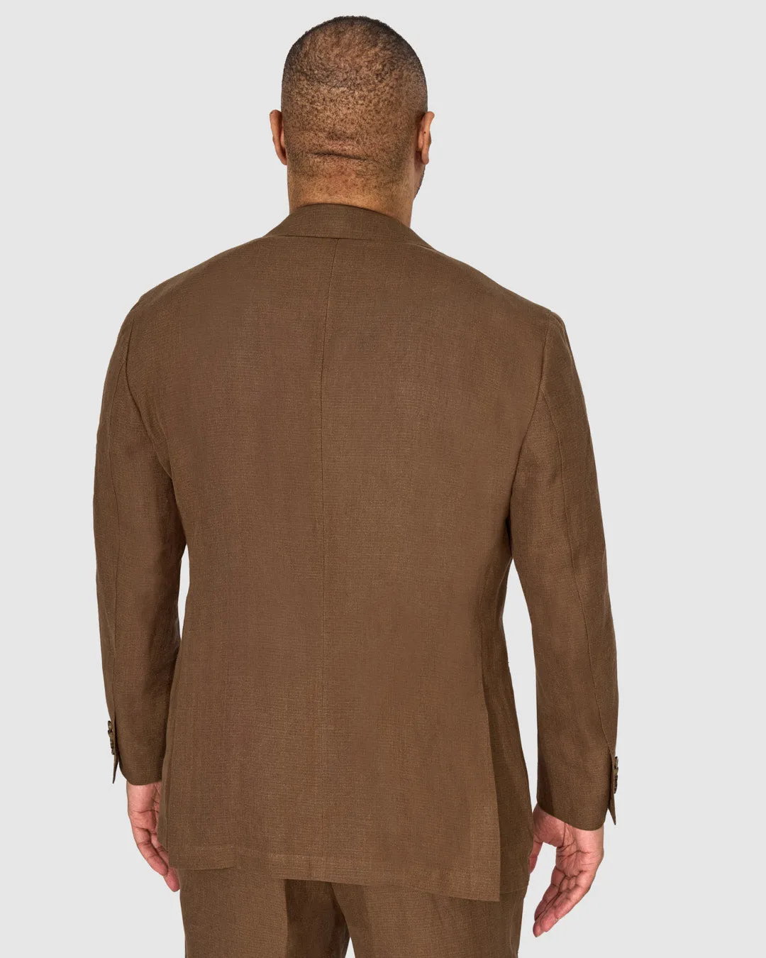 New Suitsupply Roma Tobacco Brown Pure Linen Casual Fit Wide Leg Suit - Size 42R