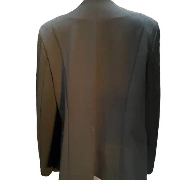 Nine West long sleeve black Eyelet lapel fitted stretch open blazer size medium