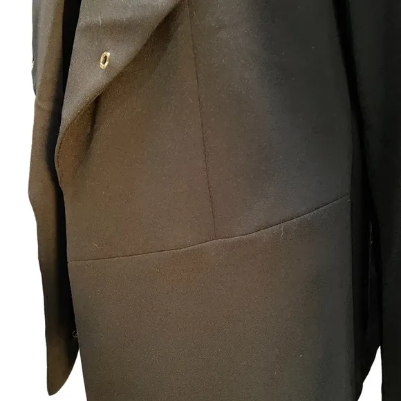 Nine West long sleeve black Eyelet lapel fitted stretch open blazer size medium