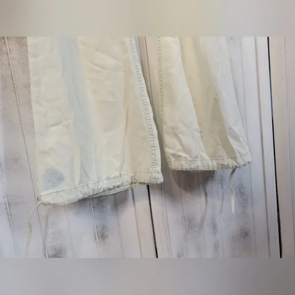 NWOT Free People Light Wash Blue Relaxed Pants Drawstring Cuffs and Waist Large