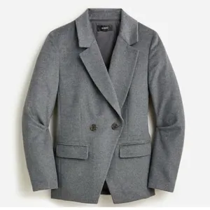 NWOT J. Crew Devon wool blend blazer in drapey flannel Size 14 Heather G…