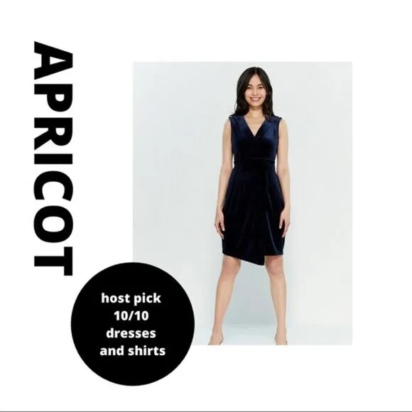 ❤️NWT APRICOT Navy Blue Velvet Cocktail Dress
