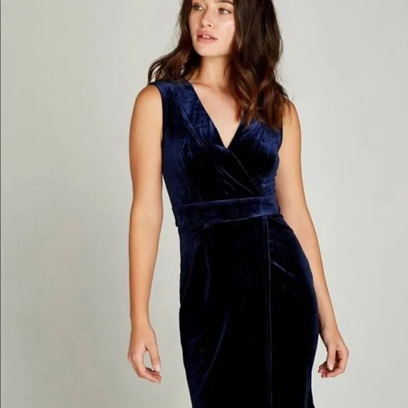 ❤️NWT APRICOT Navy Blue Velvet Cocktail Dress