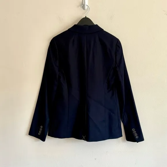NWT J.Crew schoolboy Blazer Womens 1035 Navy Two Button Front Superfine Cotton 4