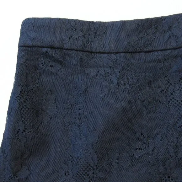 NWT J.Crew Tall Pencil in Navy Chantilly Lace Straight Scalloped Hem Skirt 4T
