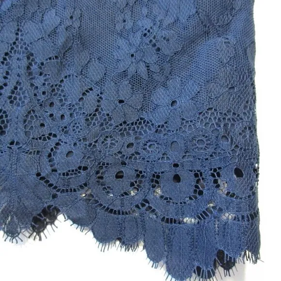 NWT J.Crew Tall Pencil in Navy Chantilly Lace Straight Scalloped Hem Skirt 4T